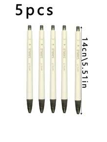 5Pcs Jasmine White Tea Scented Retractable Gel Pens, Cute Ins Aesthetic No Clip Design, Quick Dry Smooth Writing Black 0.5mm Fine Point Pens, Student Exam & Journal Stationery - A - View 10