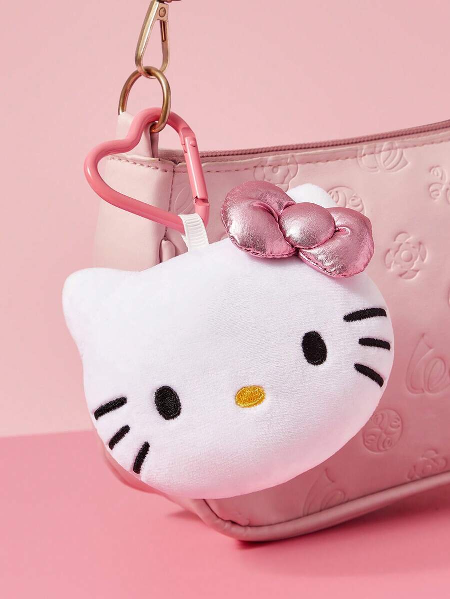 HELLO KITTY AND FRIENDS | SHEIN 1個可愛卡通貓咪吊飾,優雅時尚,可掛在包包與鑰匙上 - 粉色 - 查看 1