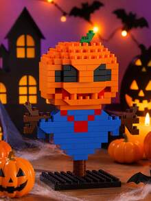 MINKOJA Halloween Cute Building Blocks Kit, Mini Q Version Skeleton Pumpkin Ghost Figures, Easy Assembly Educational Toy, Desktop Ornament, Halloween Party Favors Gift - Multicolor - View 3