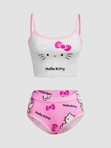 Chillnights HELLO KITTY AND FRIENDS | SHEIN Women's Bobo Milk Sweet Home Wear 2-Piece Set - Multicolor - View 1