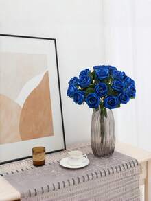 2/6/10 Stücke künstliche Rosen, blaue/rosa künstliche Rosen mit Stielen, geeignet für die Dekoration in Wohnungen, Hochzeitszentren, Hotels und Büros. - Verschiedenfarbig - Übersicht 13
