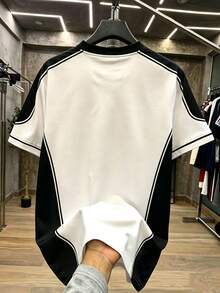 Gym Rark Men's Colorblock Patchwork Letter Print Short Sleeve Soccer Jersey - Multicolor - View 2