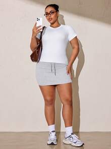 Velisys Velisys Plus Size Women Solid Color Raglan Short Sleeve Sports T-Shirt Gym Sports White Summer Sports Gym With Breathable Fabric Gym - Black and White - View 8