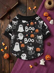 PETSIN 1件可愛南瓜與「BOO」印花寵物貓/狗萬聖節裝飾 - 彩色 - 查看 4