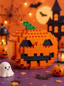 MINKOJA Halloween Cute Building Blocks Kit, Mini Q Version Skeleton Pumpkin Ghost Figures, Easy Assembly Educational Toy, Desktop Ornament, Halloween Party Favors Gift - Multicolor - View 7