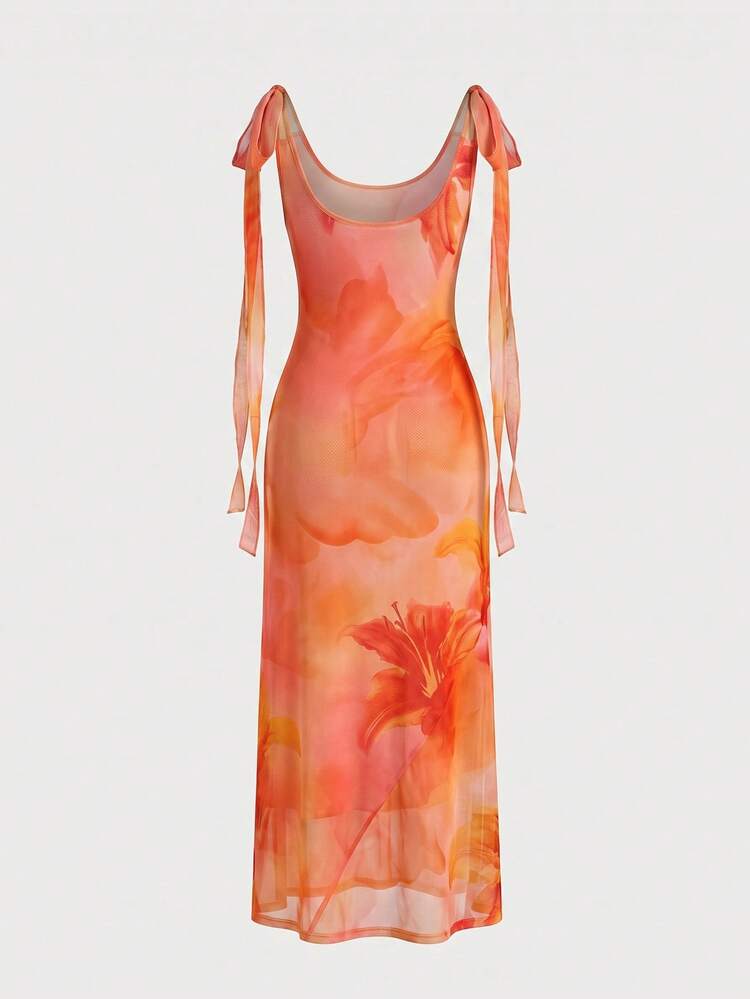 GalTyme Plus Size Summer Spaghetti Strap Casual Dress,Maxi Dress,Wedding Guest Dress Women Valentine's Day Outfit - Multicolor - View 5