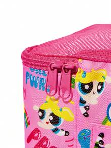 THE POWERPUFF GIRLS X SHEIN 粉色彩虹女孩卡通印花旅行收納整理袋，多尺寸拉鍊收納包，可單件或套裝購買，適合行李打包衣物分類 - 淺粉色 - 查看 4