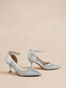 Rosivie Women's Fashion Elegant Commuter Pointed Toe High Heels - Silver - View 6