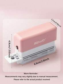 Portable Multi-Hole Punch With 6 Holes, Designed With Waste Container And Ruler, Paper Punching Machine Back,Back To School,School Supplies - pink - View 2