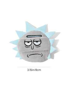Rick and Morty X SHEIN Novelty Cartoon Plush Powder Puff, Soft & Fluffy For Dry Makeup, Loose Powder & Compacts, Cute Design For Easy Application - blue-gray - View 3