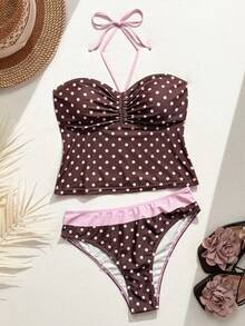 Sunnyshic Swim Vcay 2件組夏季新款花卉印花兩件式比基尼套裝 - 彩色 - 查看 4