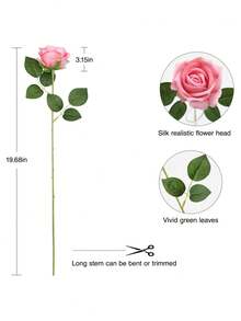2/6/10 Stücke künstliche Rosen, blaue/rosa künstliche Rosen mit Stielen, geeignet für die Dekoration in Wohnungen, Hochzeitszentren, Hotels und Büros. - Verschiedenfarbig - Übersicht 3