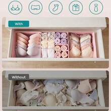 Foldable Open Lingerie Storage Box, Ideal For Closet, Dresses, Drawers, Also Suitable As Lingerie And Cosmetics Storage Basket, Appropriate For Home, Bedroom, Autumn Bedroom Decor, Holiday Bedroom Decor - Pink - View 6