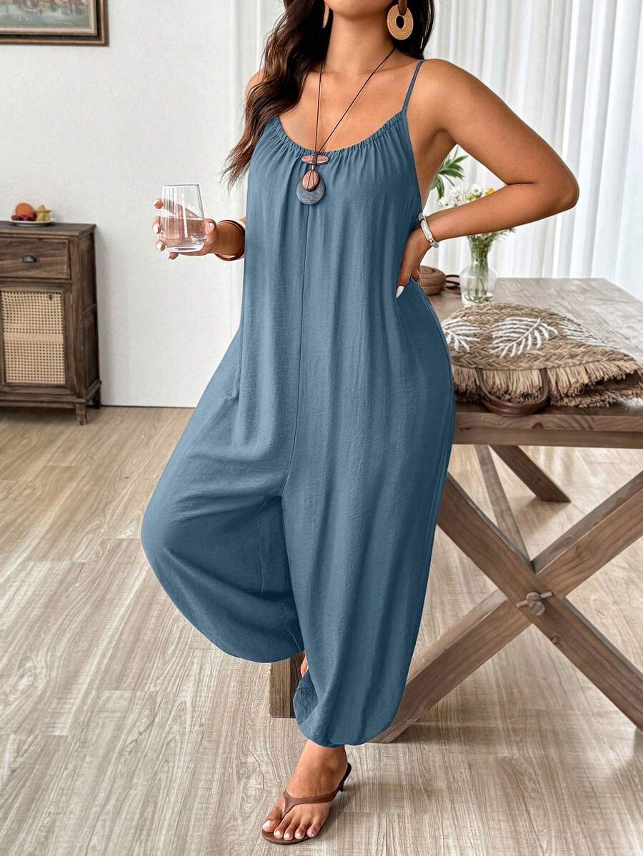 Weeklong Mono casual texturizado holgado con fruncido para otoño - Azul - Ver 1