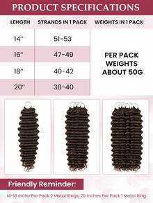 Boho Braids 波希米亞風編髮 Miracle Knots 真人鉤編髮 2# 深棕色 深捲 20英吋 150g 羽毛感 鉤編真人髮 女用 預分束隱形 濕髮可用 鉤編接髮 - S2 - 查看 4