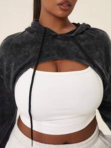 Levarali Sweatshirt Hoodie Kasual Ukuran Plus Wanita, Model Musim Gugur - Grey - View 5
