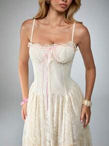 Sweetness Sweet All-Lace White Women's Mid-Length Dress - White - View 8