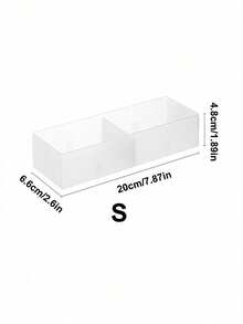 Zazumi 1 件简约日式收纳盒带隔板 - 桌面磨砂收纳篮，用于餐具、化妆品、抽屉隔板 - 白色 - 查看 7