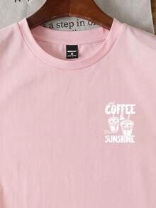 Daypath Men's Coffee Print Pink Tank Top - Pink - View 5