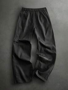 HIMLAND Pantalones largos de unicolor casuales y versátiles para uso diario de hombre - Negro - Ver 3