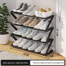 1pc 4-Tier Z-Shaped Plastic Shoe Rack, Freestanding Large Capacity Multi-Functional Storage Organizer, Tool-Free Easy Assembly, Stackable & Space Saving. Holds Shoes, Boots, Sundries; Perfect For Hallway, Wardrobe, Living Room, Bedroom & Dorm - Multicolor - View 15