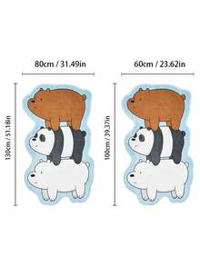 We Bare Bears X Joivida 1件地毯－授權卡通地墊，柔軟長毛家居裝飾 - 咱們裸熊 - 查看 3