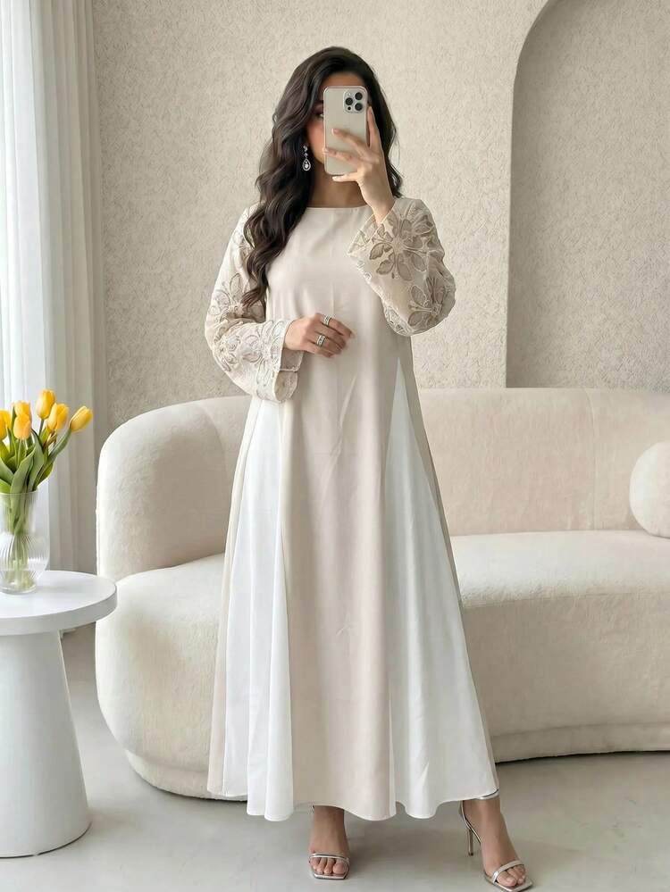 Yasmyna Đầm nữ phong cách Ả Rập họa tiết hoa, mặc thường ngày và dự tiệc - Nhiều màu - Xem 6
