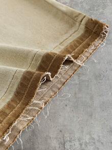 AXEPEAK Men's Washed Brand Patchwork Contrast Color Long Pants - Brown - View 6