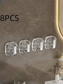 4/8 pièces Crochets dorés et auto-adhésifs sans perçage, crochets muraux de luxe légers pour accrocher des vêtements, organisateur, cuisine, chambre, décoration de porte, rangement - Doré - Voir 10
