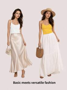 SHEIN BASICS 女款純色細肩帶背心上衣 簡約時尚日常休閒上衣 黑色 - 黑色 - 查看 17