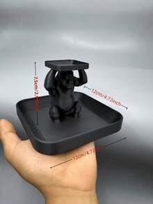 1PC 3D Printed Unique Gorilla Shape Durable Desktop Tray Organizer For Jewelry Cosmetics Keys Home Decor Ornament No Electricity Needed Multifunctional Catch All Storage Box Decorative Room Accent Gift - Black - View 10