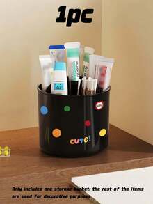 Desktop Stationery Storage Box With Multi-Functional And High-End Feel, Drawer Compartments, Large Capacity, Student Cosmetics, And Rotating Pen Holder - View 11