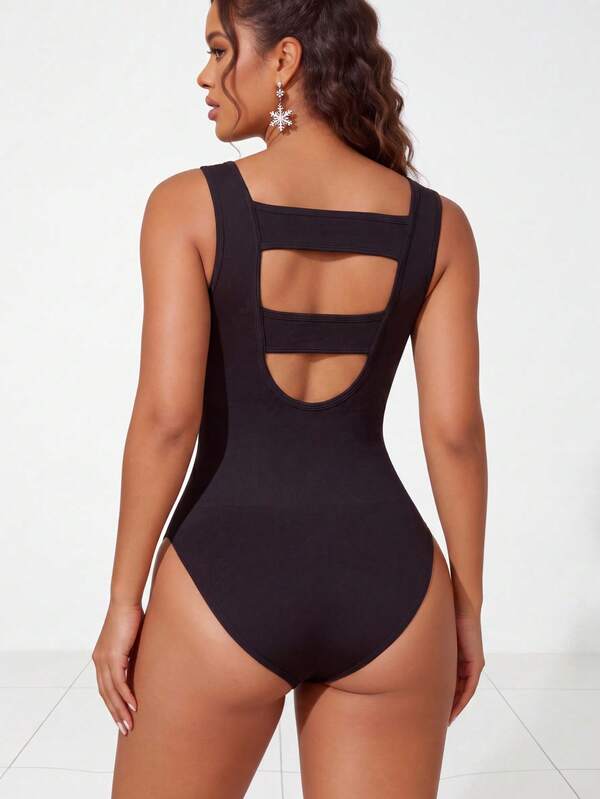 Slayform 1 bộ jumpsuit liền thân nữ màu đen, hở lưng, gợi cảm, mặc được cho yoga, chạy bộ, đạp xe, tập gym, ngoài trời, thường ngày, mẫu mới bán chạy, phù hợp cho xuân, hạ, thu, đông