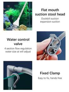 1PC Siphon Type Manual Drainage Pump Water Exchanger, Detachable Fish Tank Water Exchanger, Suitable For Fish Tank And Aquarium Water Exchange And Drainage Use - Light Grey - View 6
