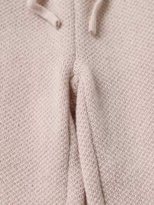 SHEIN Young Girls Sweaters Pants Wide Leg Straight Leg Comfortable Soft Versatile Solid Color Pink Autumn Winter Casual Princess Baby Shower - Khaki - View 6