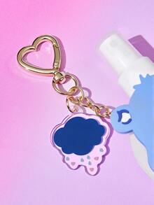 SHEIN X Care Bears 60ml/2oz 心形熊可補充噴霧瓶附吊飾鑰匙圈，便攜式酒精、香水與液體收納瓶，適合旅行與日常攜帶 - 藍色 - 查看 6
