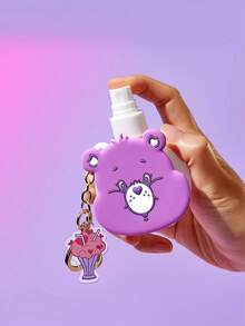 SHEIN X Care Bears 60ml/2oz 心形熊可補充噴霧瓶附吊飾鑰匙圈，便攜式酒精、香水與液體儲存瓶，適合旅行與日常攜帶 - 紫色 - 查看 3