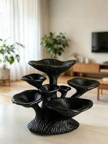 1 pieza Estante con ganchos creativos en forma de hongo, soporte para joyas, organizador artístico para dormitorio, oficina, sala de estar, regalo para San Valentín, Día de la Madre, Día del Padre, boda y hogar - Negro - Ver 7