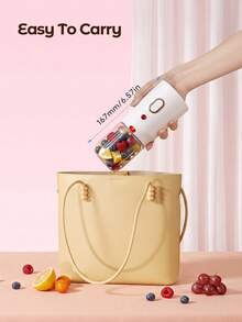 Teckwe Portable Blender Juicer Cup, 450ml 1500mAh USB Rechargeable Mini Smoothie Blender, Wireless Fruit Juice Mixer For Gym Travel Office Home, Portable Ice Crusher Shakes Maker - White - View 5