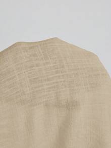 MaterniWear 女款時尚編織素色休閒戶外寬鬆翻領抽繩收腰孕婦上衣 - 杏色 - 查看 8