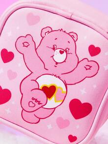 SHEIN X Care Bears 愛心卡通動物印花小方格珠寶收納盒，附柔軟毛球拉鍊吊飾，便攜式日常與旅行飾品收納盒 - 彩色 - 查看 5