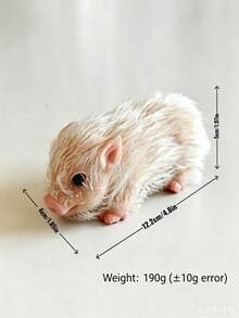 MINKOJA 1PC Silicone Piglet Doll About 12cm Lifelike Exquisite Little Pig Dolls Desktop Decoration, Birthday Gift, Decompression Toy - Bow pig - View 2