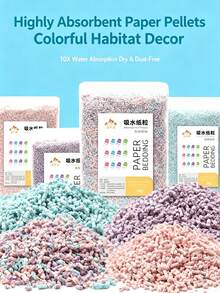 1000g Colorful Paper Pellets For Hamster Bedding, Absorbent And Odor-Absorbing, Moisture-Proof And Warm For Winter Use - View 4