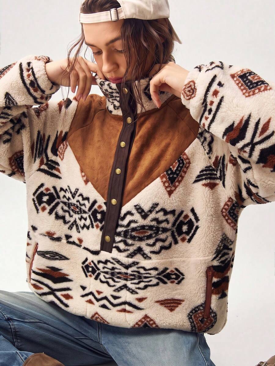Bohemela 休閒針織拼接女款運動衫