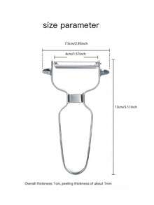 Haus Hana Multifunctional 3-In-1 Stainless Steel Peeler - Vegetable Fruit Peeler, Slicer & Grater - Non-Slip Ergonomic Handle, Easy Clean Hangable, Sturdy Kitchen Tool For Home, Commercial Kitchen & Dorm - Multicolor - View 8