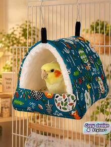 1PC Random Color Parrot Hamster Nest - Warm Plush Small Pet Bed For Winter Cage Supplies - Multicolor - View 1