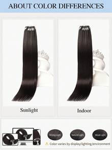 Micro Loop Human Hair Extensions Premium Virgin Remy Hair 1B# Natural Color Reusable Invisible Micro Link Bead Hair No Glue No Tape Design 50Pcs 14-22 Inch Anti Shedding Soft Texture Ideal For Full Head Makeover Holiday& Hairstyle For Girls & Women - S1B - View 13