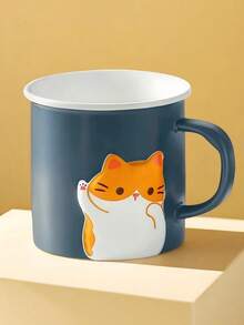 Cute Cat Ceramic Mugs, Couple Style, High-Appearance Water Cups, Gifts For Girls, Cartoon Creative Breakfast Cups - Multicolor - View 8