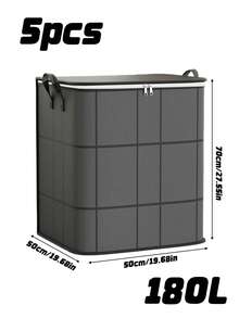 1/5Pcs Large Window Grid Moving Storage Bags – Heavy Duty Thickened Tote With Reinforced Handles, 3 Sizes For Clothes Bedding Packing, Durable Storage Solution For Moving, Dorm, Travel - Multicolor - View 12