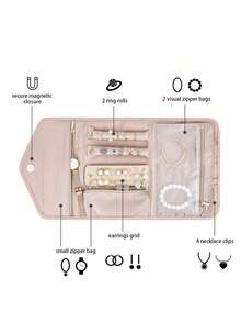 Travel Jewelry Storage Bag - Multi-Functional Foldable Jewelry Case Specially Designed For Travel, Ideal For Storing Earrings, Rings, Necklaces And Bracelets - Multicolor - View 5